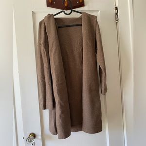MUJI hooded jersey duster cardigan/coat